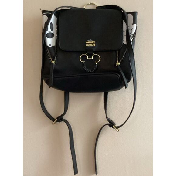 Disney Mickey Mouse 90th Anniversary Black Bioworld Mini Backpack EUC - Picture 2 of 11